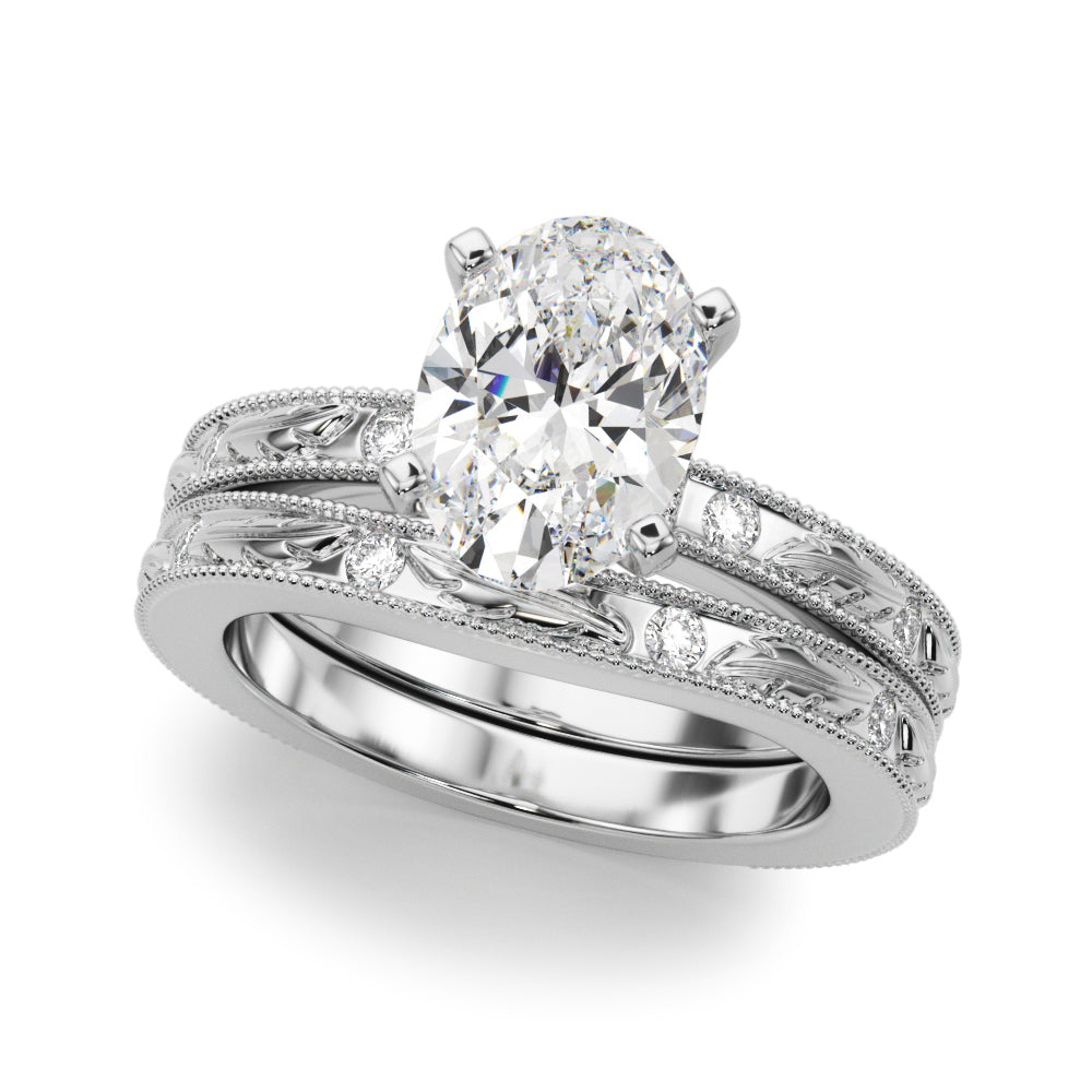 Sophisticated Sidestone Round Diamond Engagement Ring — 9K/18K Gold & Platinum