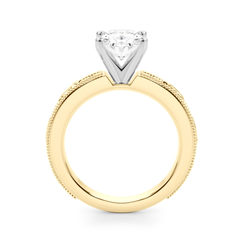 Sophisticated Sidestone Round Diamond Engagement Ring — 9K/18K Gold & Platinum