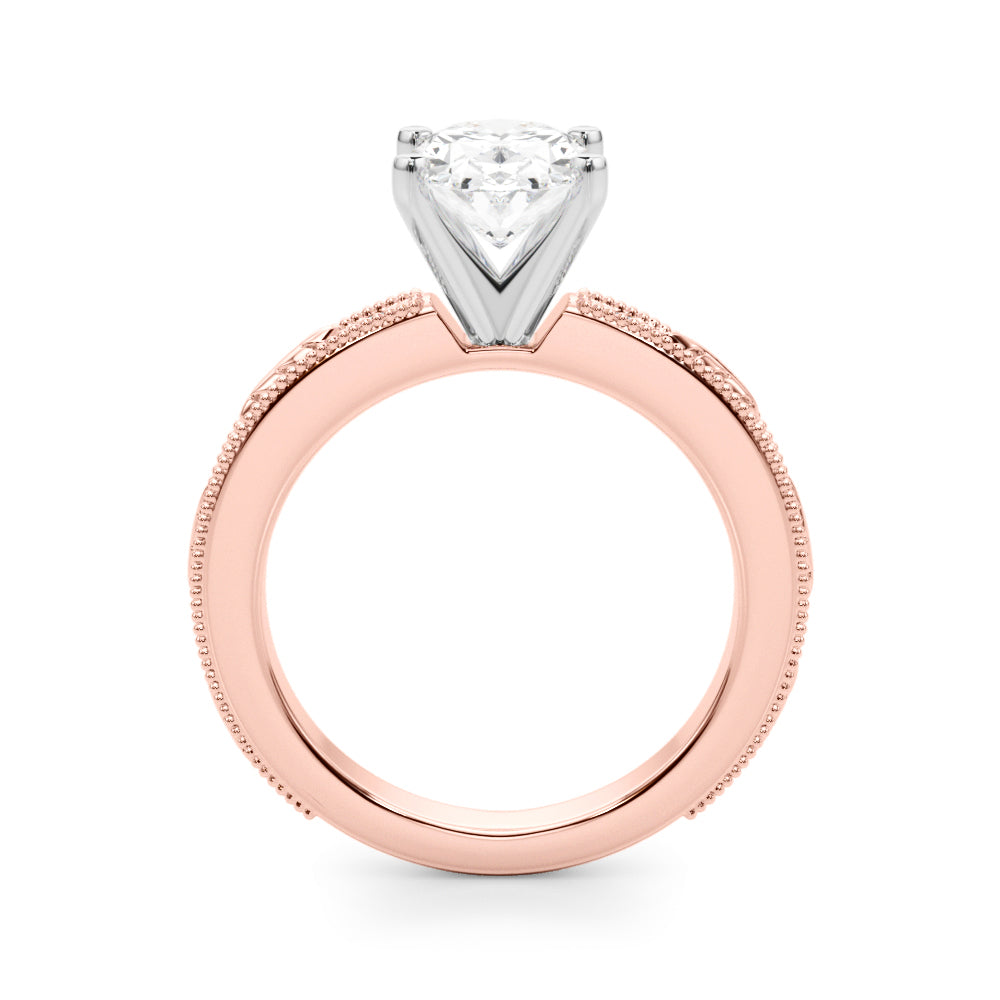 Sophisticated Sidestone Round Diamond Engagement Ring — 9K/18K Gold & Platinum