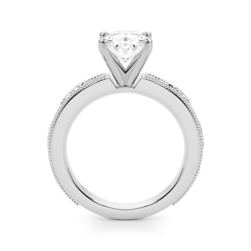 Sophisticated Sidestone Round Diamond Engagement Ring — 9K/18K Gold & Platinum