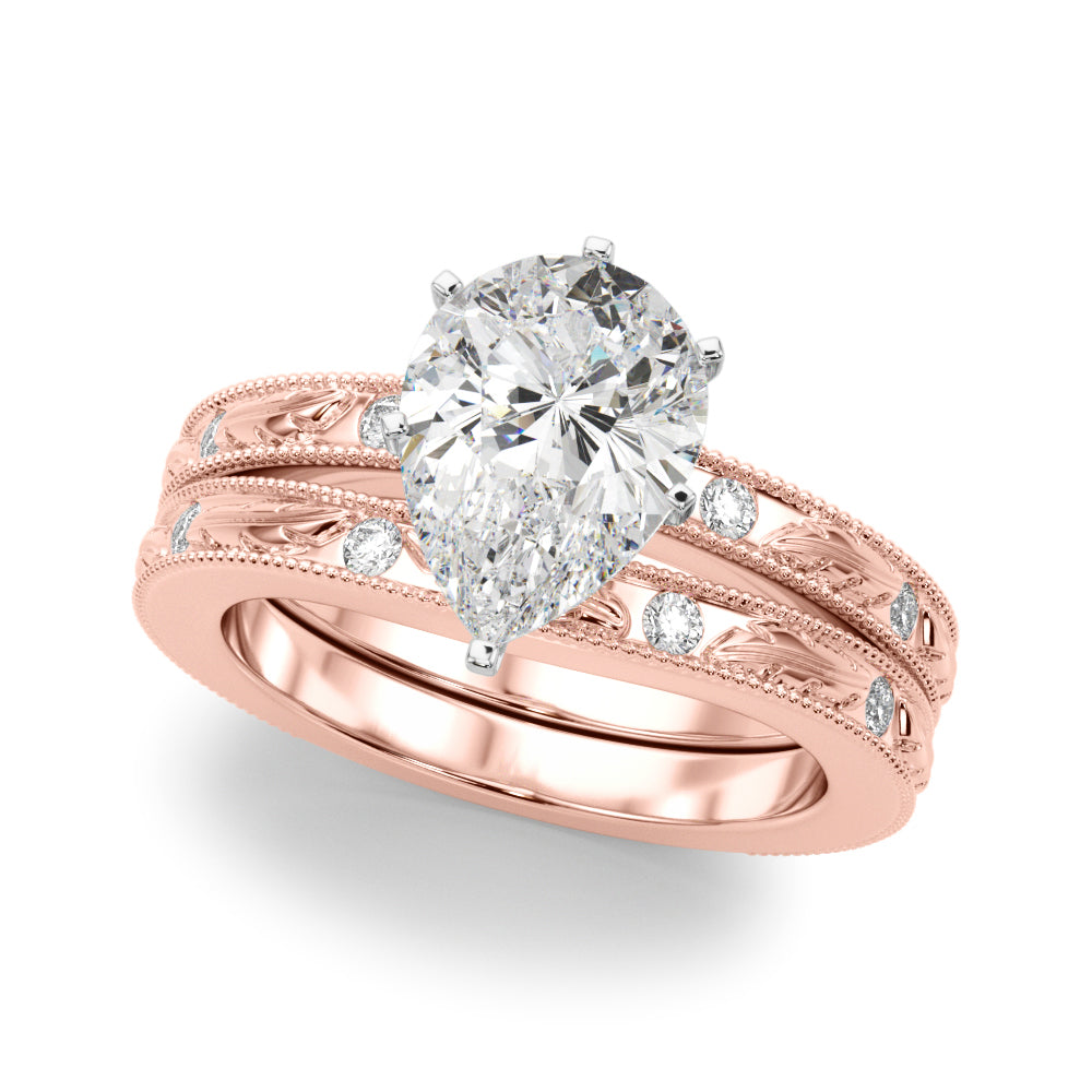 Sophisticated Sidestone Round Diamond Engagement Ring — 9K/18K Gold & Platinum