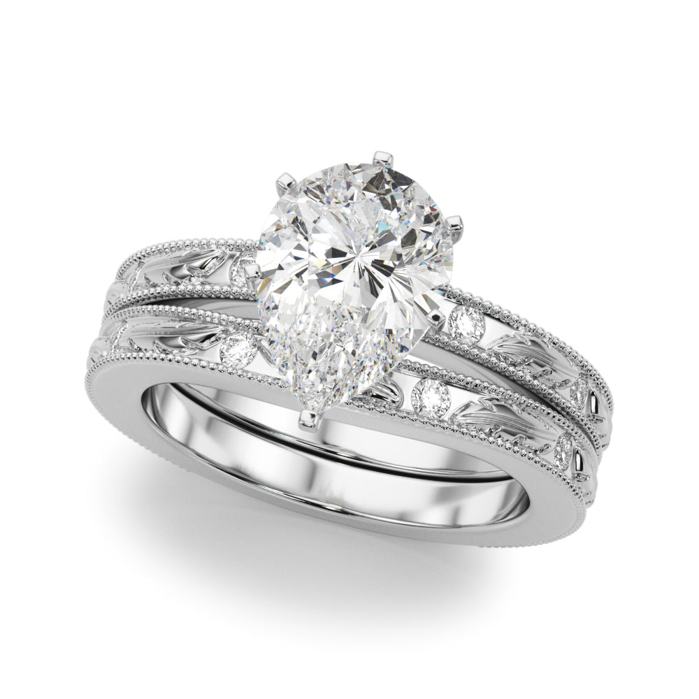 Sophisticated Sidestone Round Diamond Engagement Ring — 9K/18K Gold & Platinum