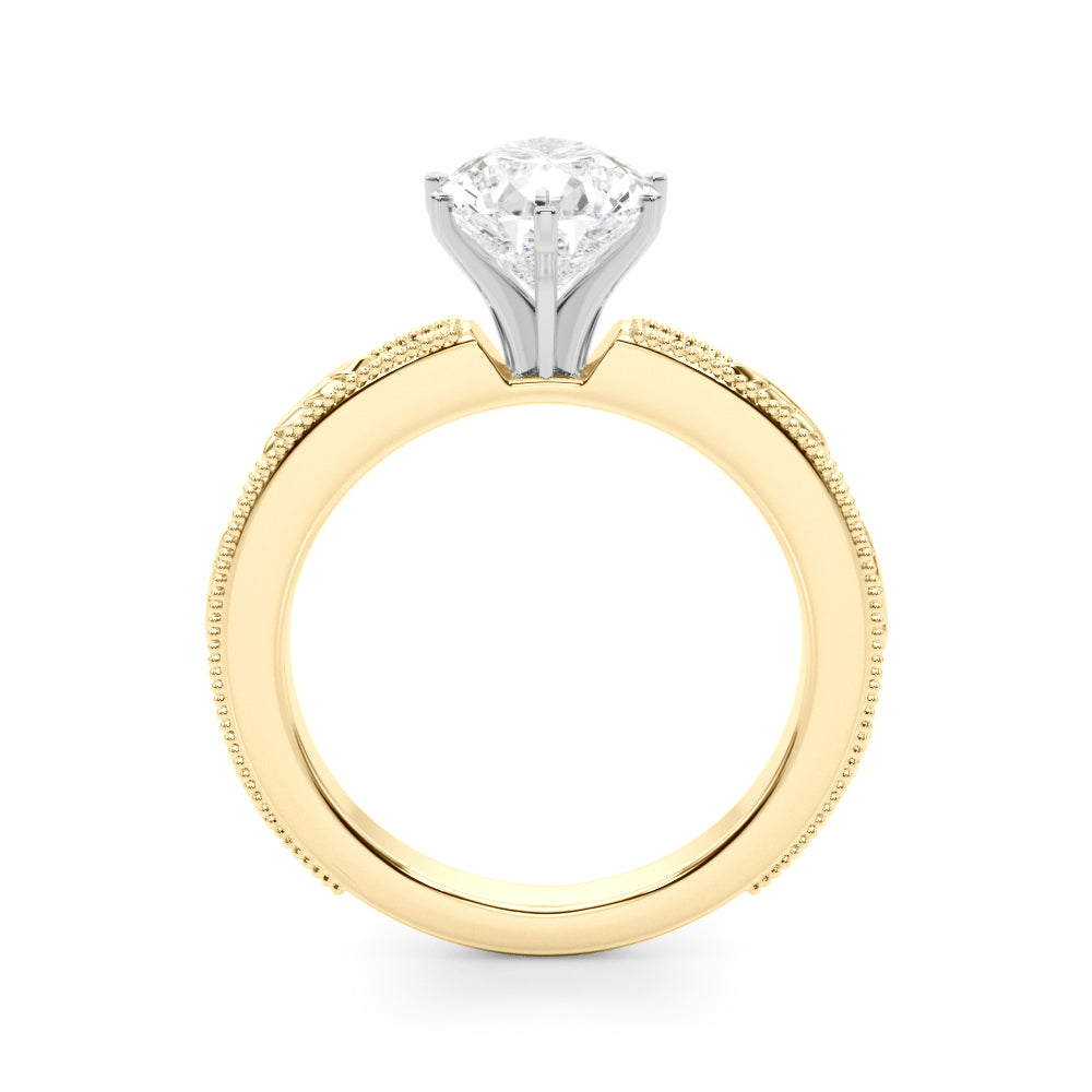 Sophisticated Sidestone Round Diamond Engagement Ring — 9K/18K Gold & Platinum