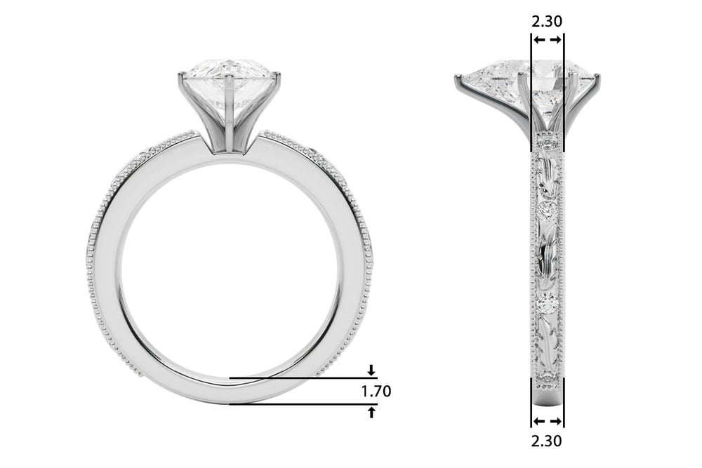 Sophisticated Sidestone Round Diamond Engagement Ring — 9K/18K Gold & Platinum