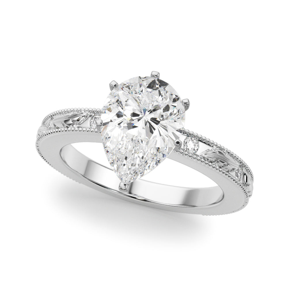 Sophisticated Sidestone Round Diamond Engagement Ring — 9K/18K Gold & Platinum