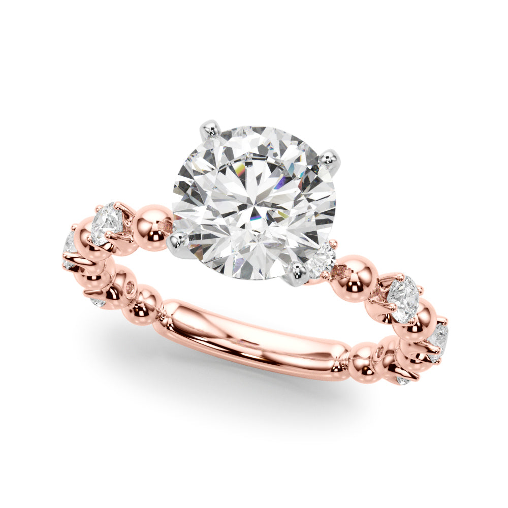 Eternal Sidestone Round Diamond Engagement Ring — 9K/18K Gold & Platinum