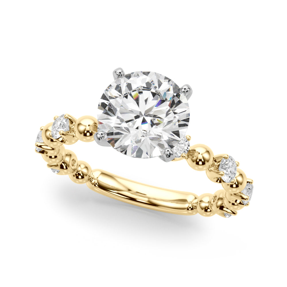 Eternal Sidestone Round Diamond Engagement Ring — 9K/18K Gold & Platinum