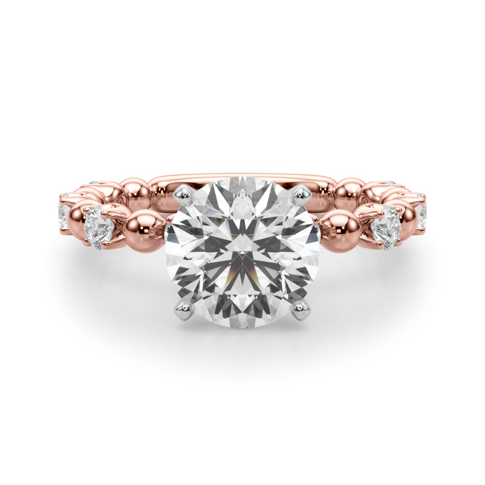 Eternal Sidestone Round Diamond Engagement Ring — 9K/18K Gold & Platinum