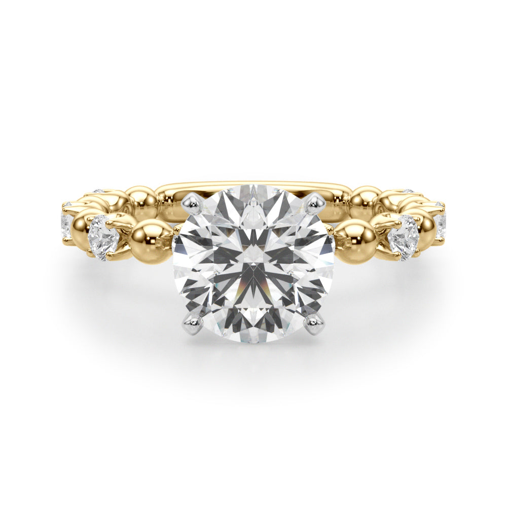 Eternal Sidestone Round Diamond Engagement Ring — 9K/18K Gold & Platinum