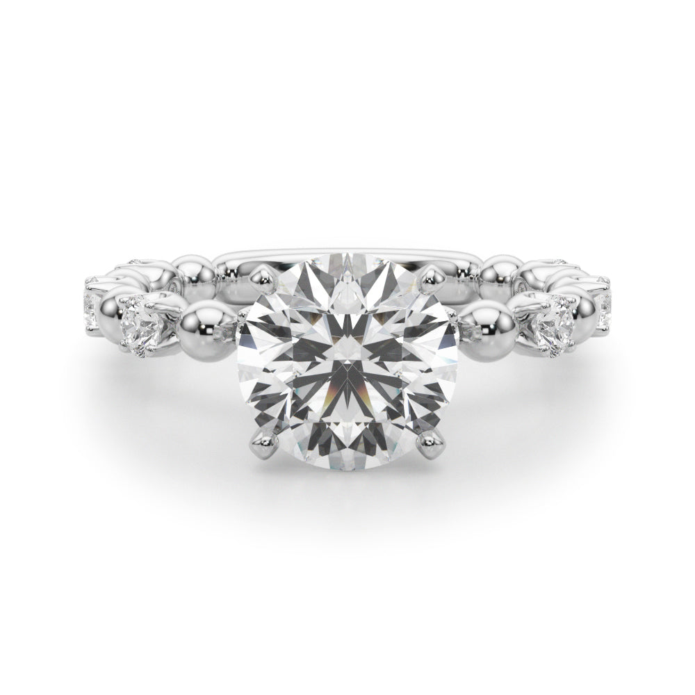 Eternal Sidestone Round Diamond Engagement Ring — 9K/18K Gold & Platinum