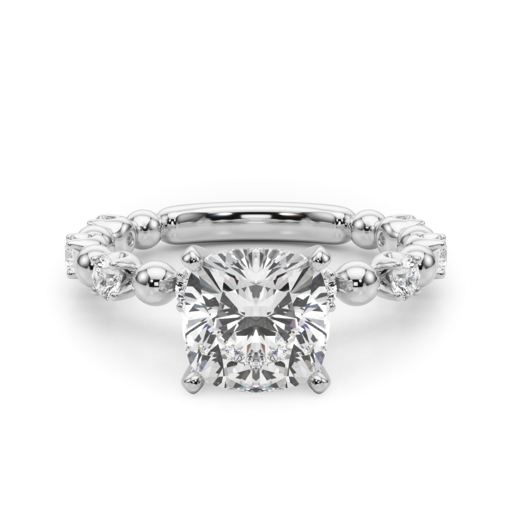 Eternal Sidestone Round Diamond Engagement Ring — 9K/18K Gold & Platinum