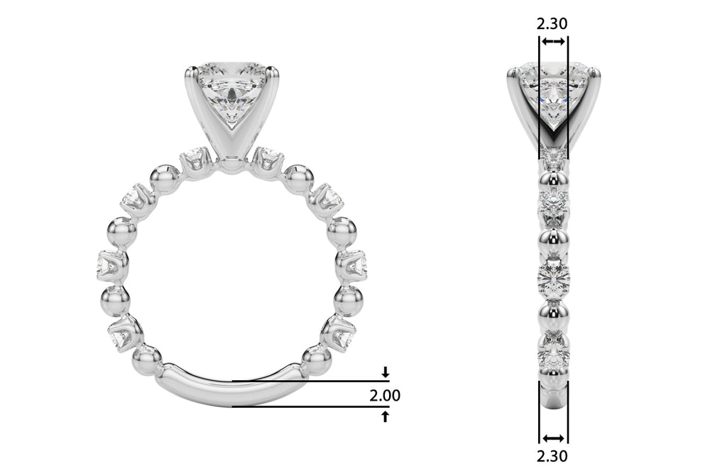 Eternal Sidestone Round Diamond Engagement Ring — 9K/18K Gold & Platinum