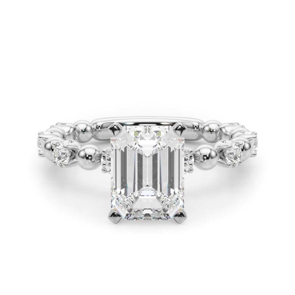 Eternal Sidestone Round Diamond Engagement Ring — 9K/18K Gold & Platinum