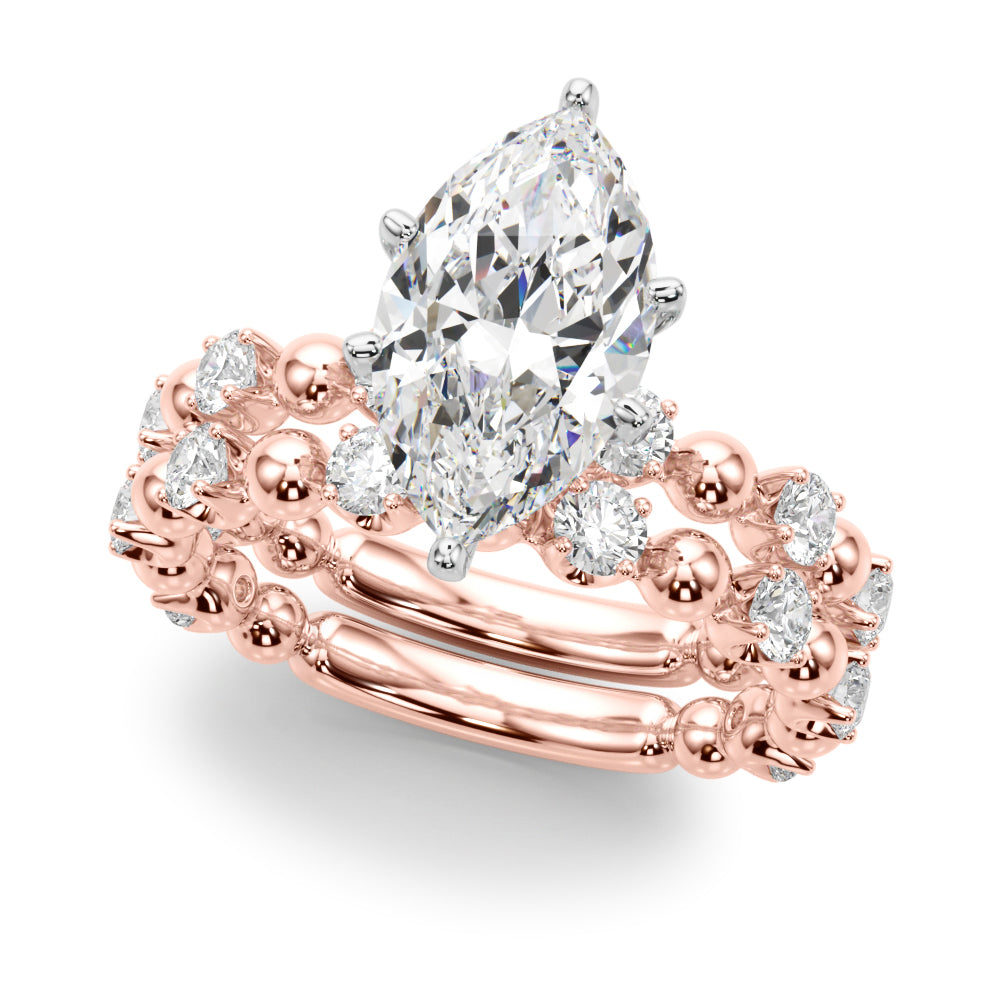 Eternal Sidestone Round Diamond Engagement Ring — 9K/18K Gold & Platinum