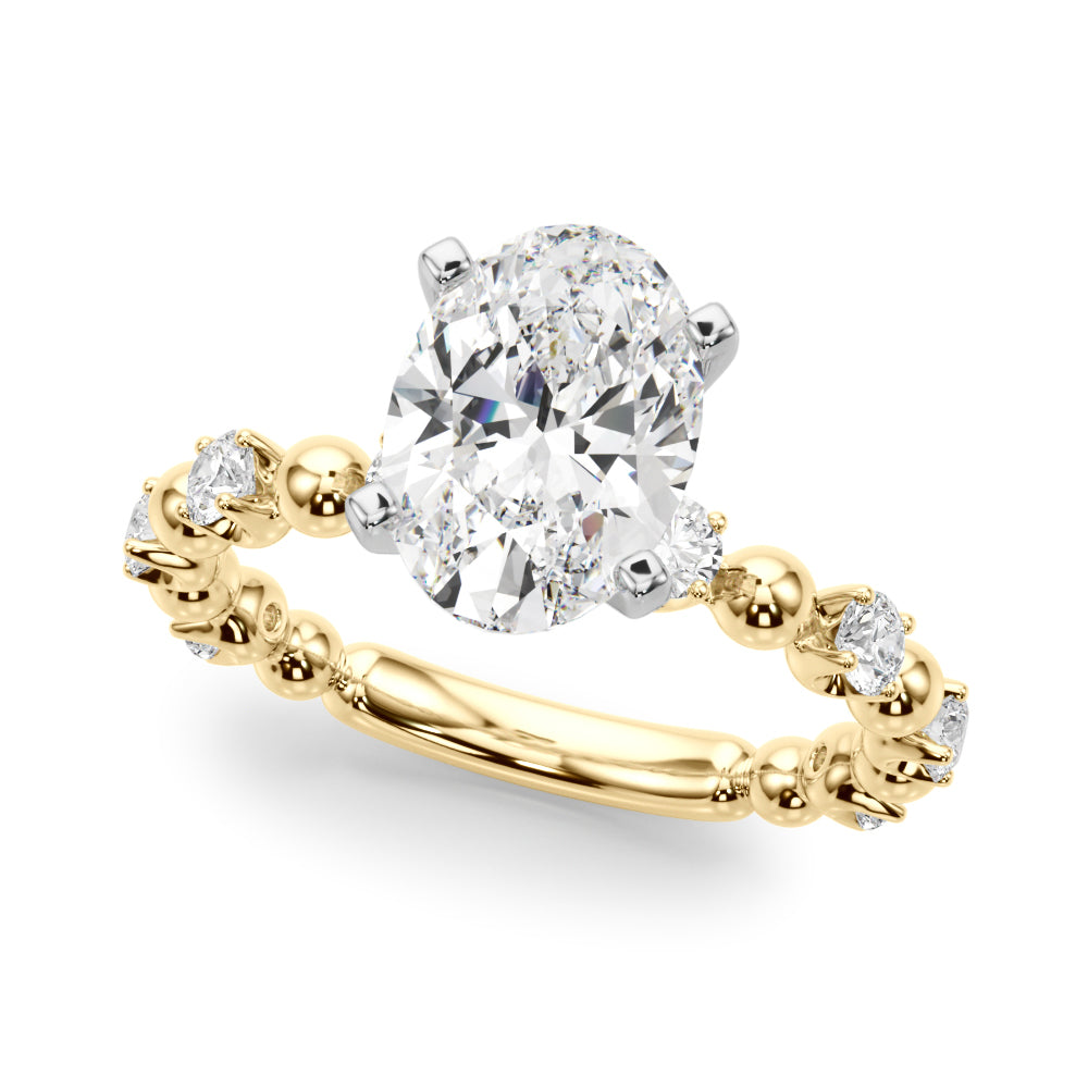 Eternal Sidestone Round Diamond Engagement Ring — 9K/18K Gold & Platinum