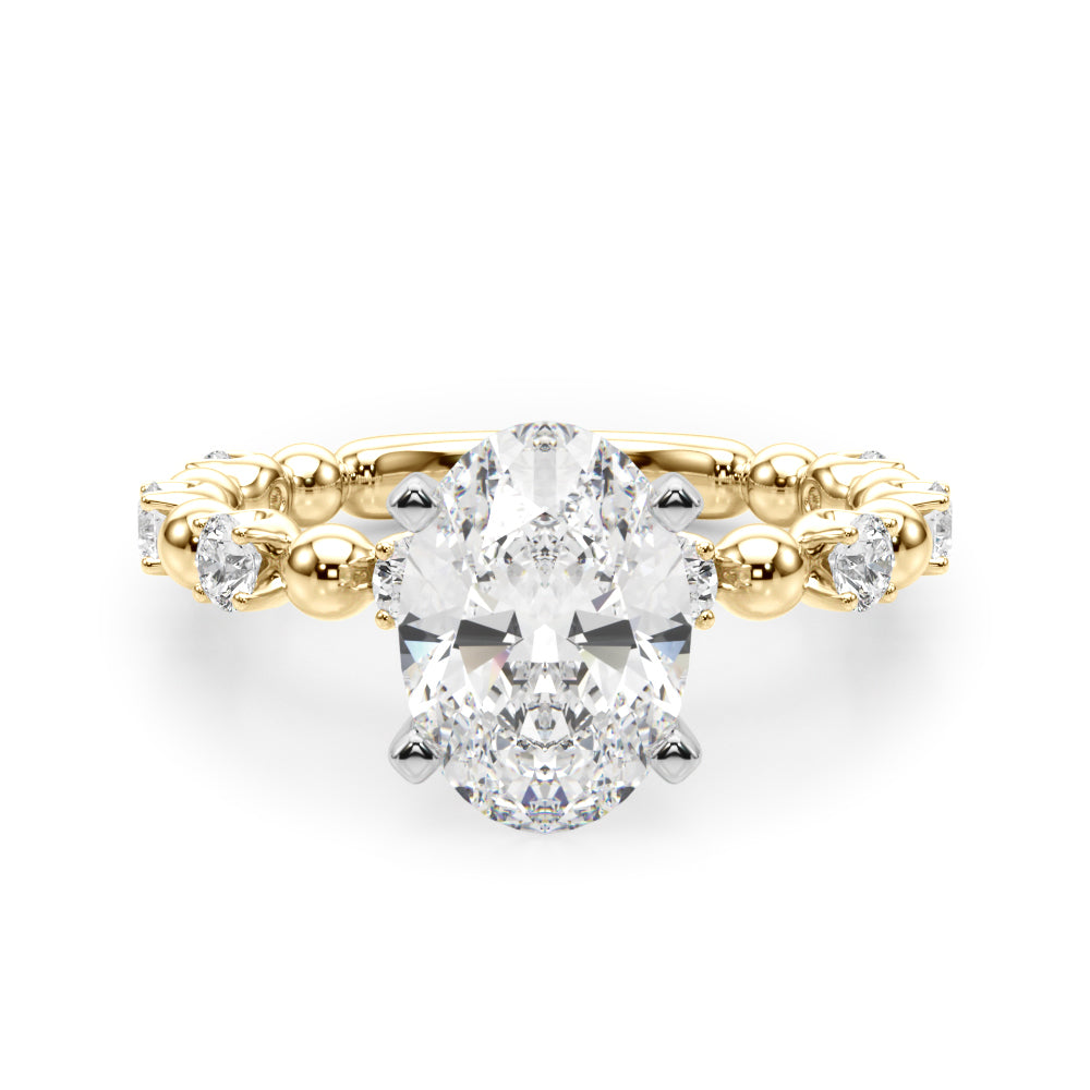 Eternal Sidestone Round Diamond Engagement Ring — 9K/18K Gold & Platinum