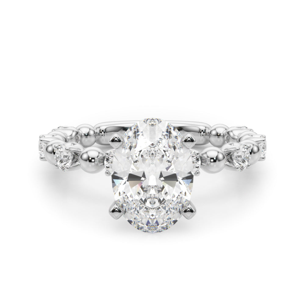 Eternal Sidestone Round Diamond Engagement Ring — 9K/18K Gold & Platinum