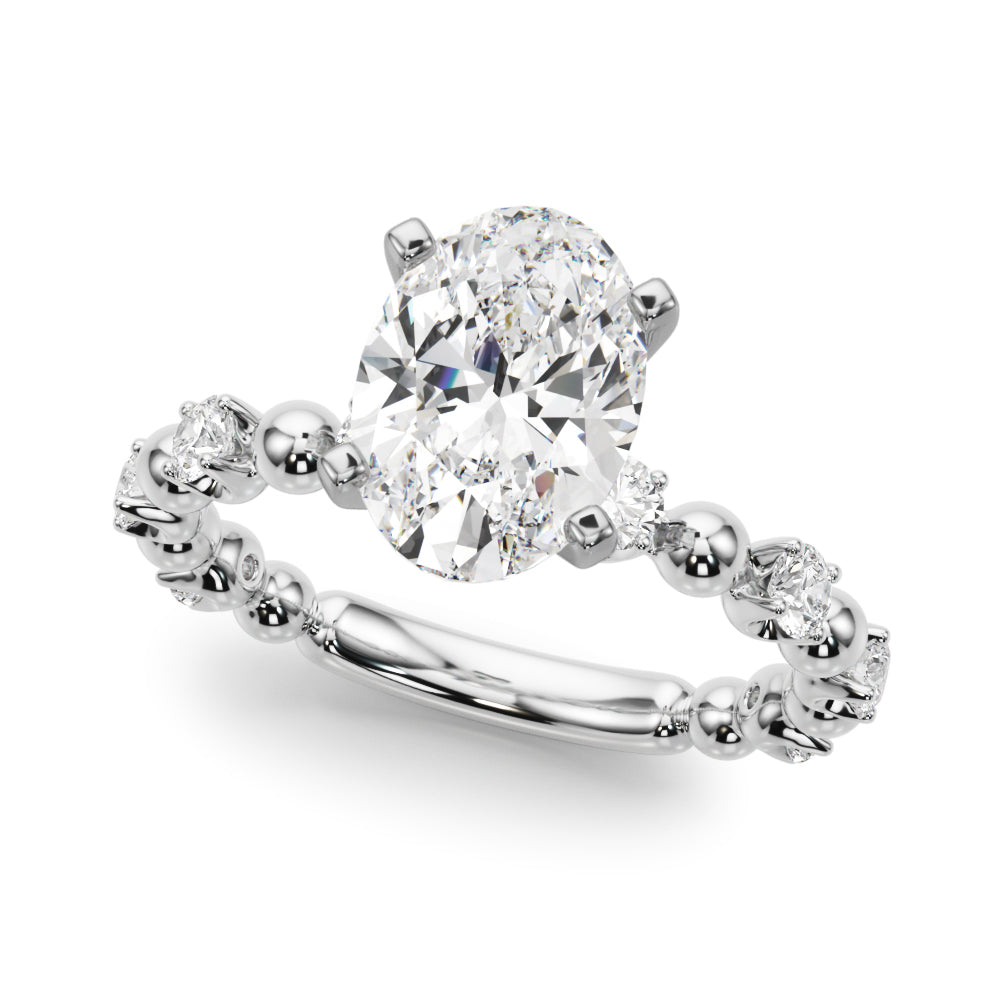 Eternal Sidestone Round Diamond Engagement Ring — 9K/18K Gold & Platinum