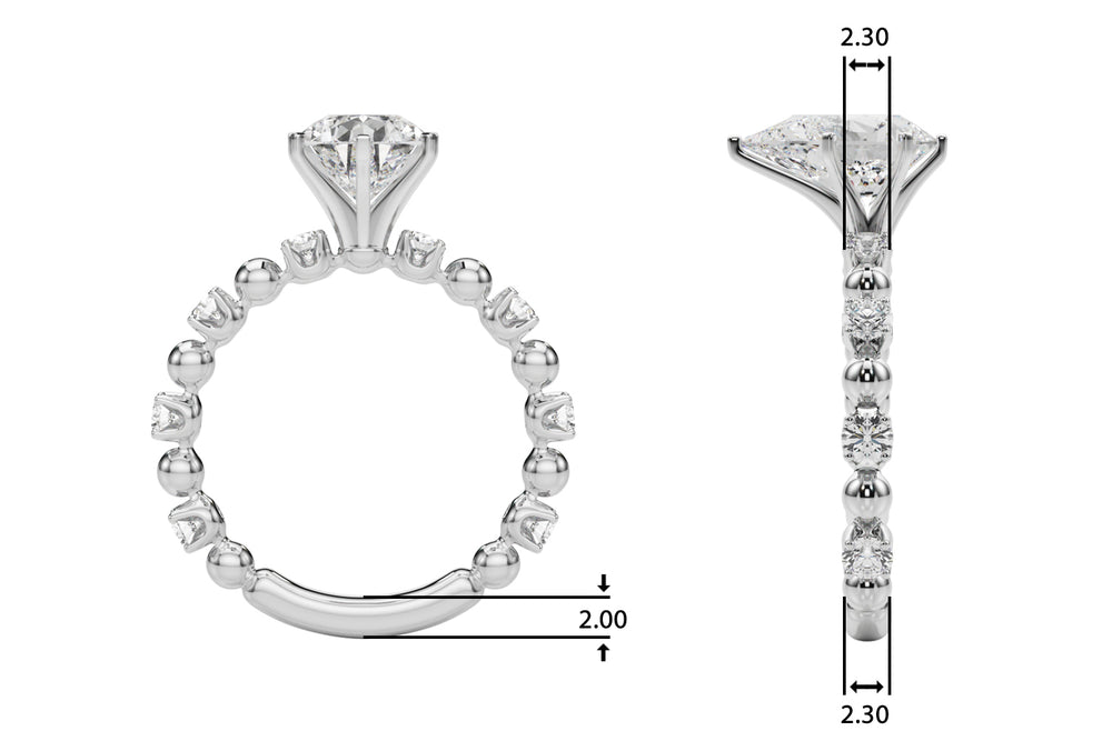 Eternal Sidestone Round Diamond Engagement Ring — 9K/18K Gold & Platinum