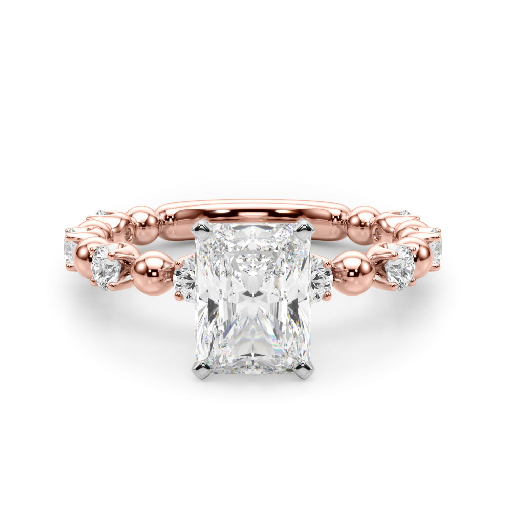 Eternal Sidestone Round Diamond Engagement Ring — 9K/18K Gold & Platinum