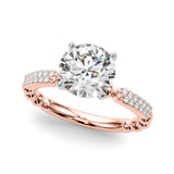 Radiant Sidestone Round Diamond Engagement Ring — 9K/18K Gold & Platinum