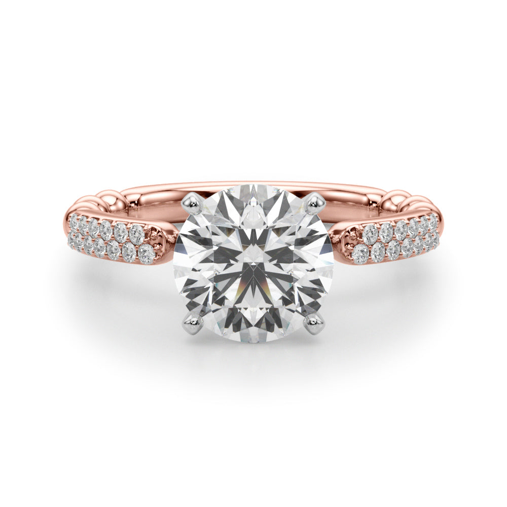 Radiant Sidestone Round Diamond Engagement Ring — 9K/18K Gold & Platinum