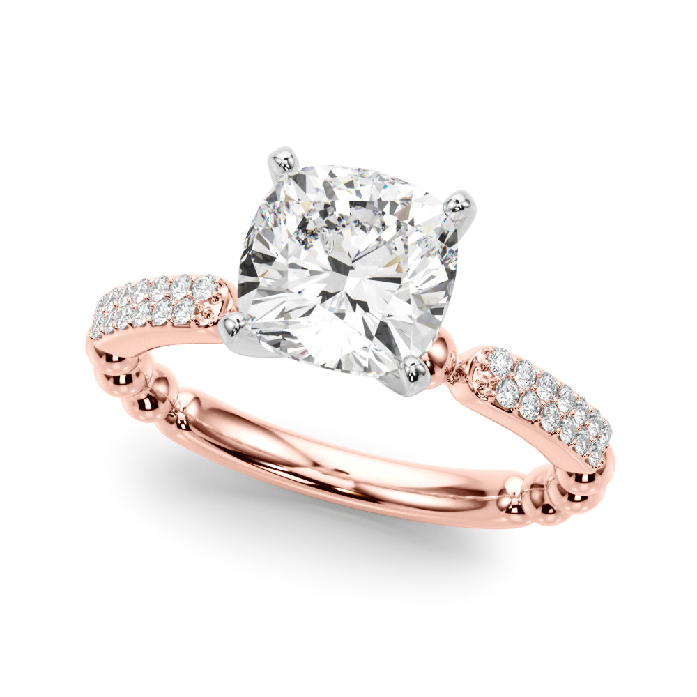 Radiant Sidestone Round Diamond Engagement Ring — 9K/18K Gold & Platinum