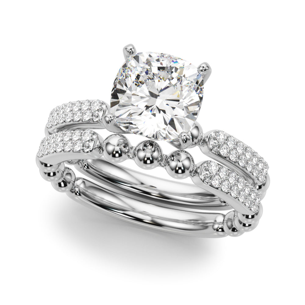 Radiant Sidestone Round Diamond Engagement Ring — 9K/18K Gold & Platinum