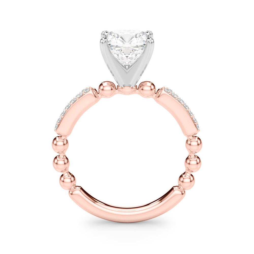Radiant Sidestone Round Diamond Engagement Ring — 9K/18K Gold & Platinum
