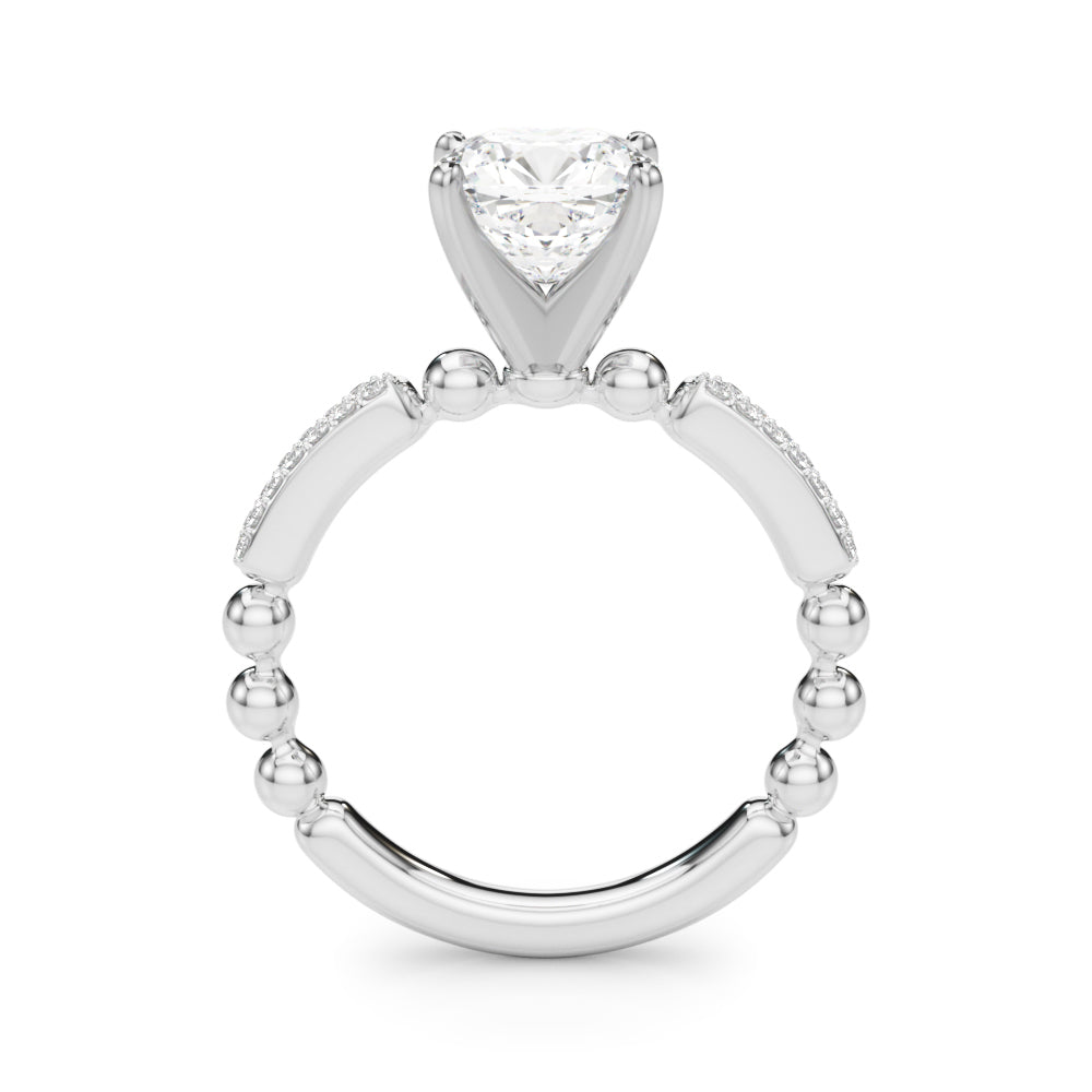 Radiant Sidestone Round Diamond Engagement Ring — 9K/18K Gold & Platinum