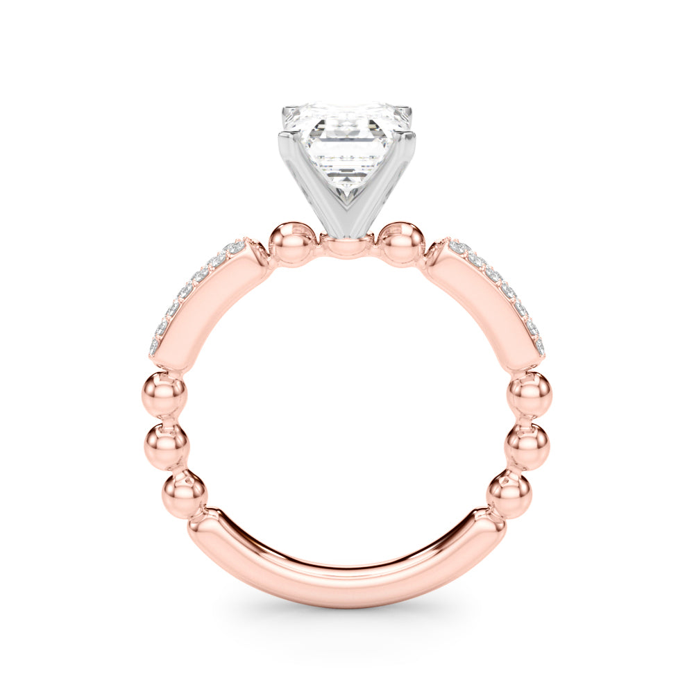 Radiant Sidestone Round Diamond Engagement Ring — 9K/18K Gold & Platinum