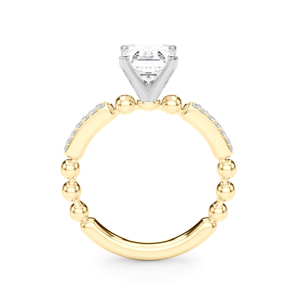 Radiant Sidestone Round Diamond Engagement Ring — 9K/18K Gold & Platinum