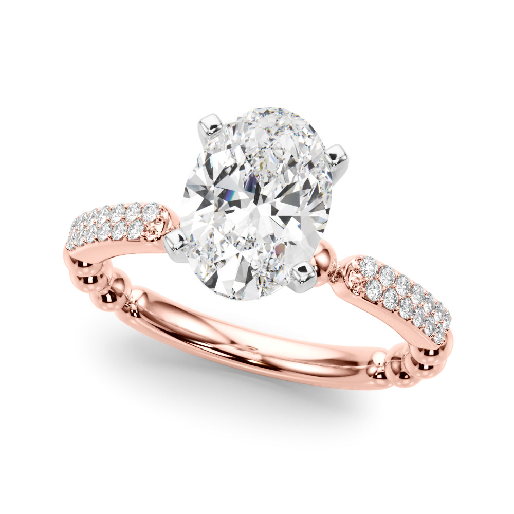 Radiant Sidestone Round Diamond Engagement Ring — 9K/18K Gold & Platinum