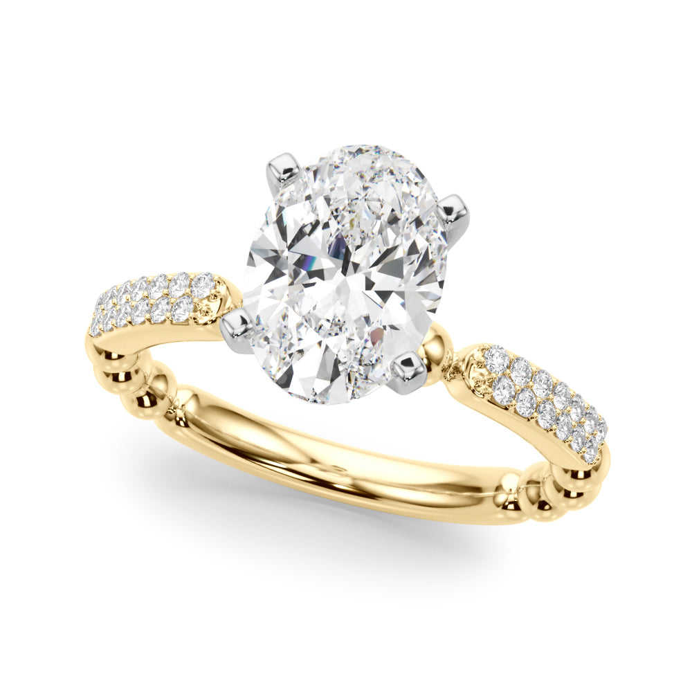 Radiant Sidestone Round Diamond Engagement Ring — 9K/18K Gold & Platinum