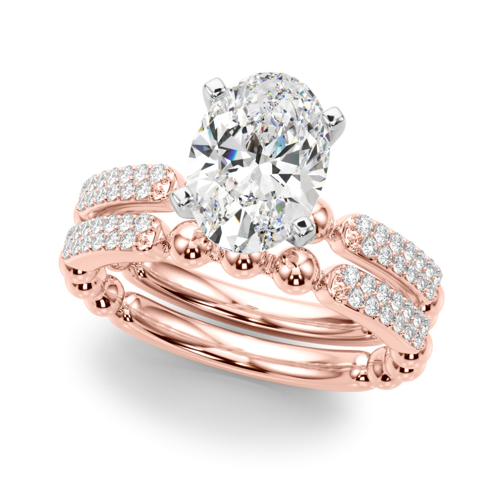 Radiant Sidestone Round Diamond Engagement Ring — 9K/18K Gold & Platinum