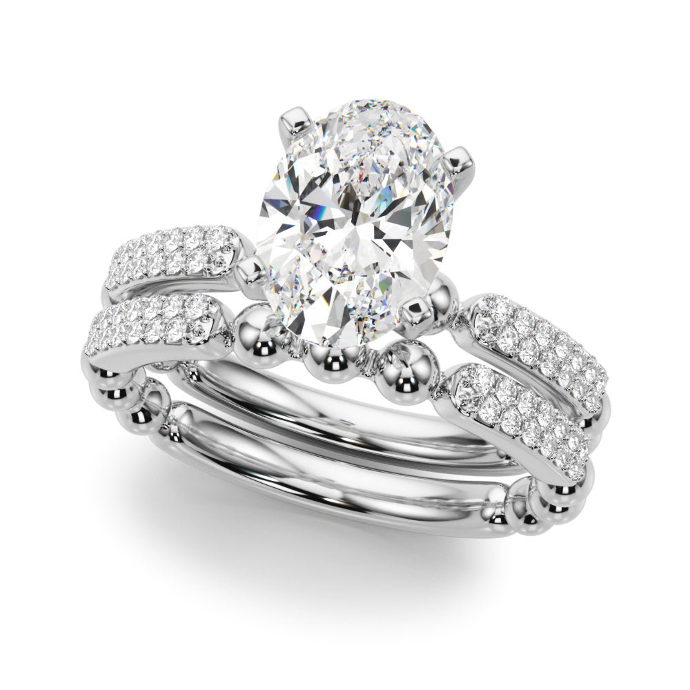 Radiant Sidestone Round Diamond Engagement Ring — 9K/18K Gold & Platinum