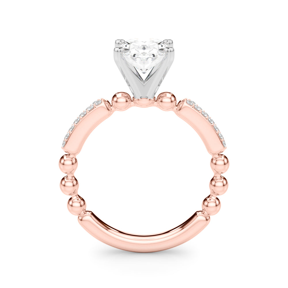 Radiant Sidestone Round Diamond Engagement Ring — 9K/18K Gold & Platinum