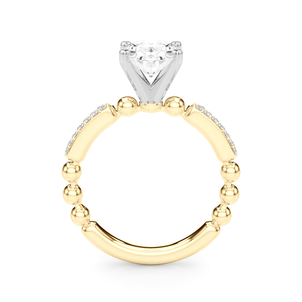Radiant Sidestone Round Diamond Engagement Ring — 9K/18K Gold & Platinum