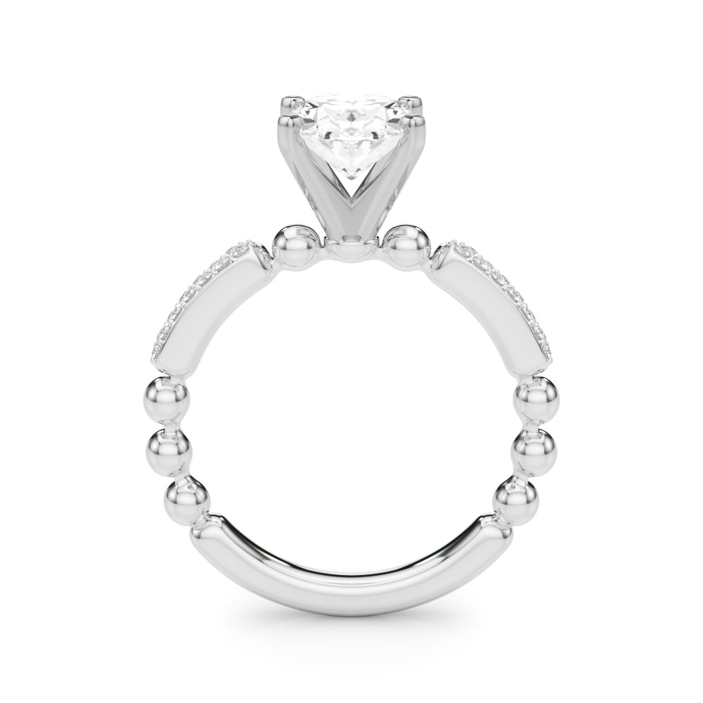 Radiant Sidestone Round Diamond Engagement Ring — 9K/18K Gold & Platinum