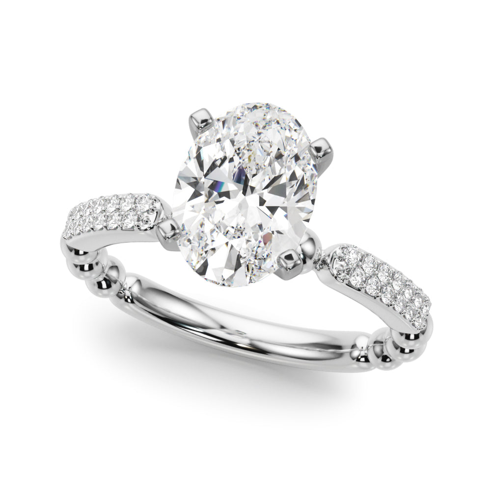 Radiant Sidestone Round Diamond Engagement Ring — 9K/18K Gold & Platinum