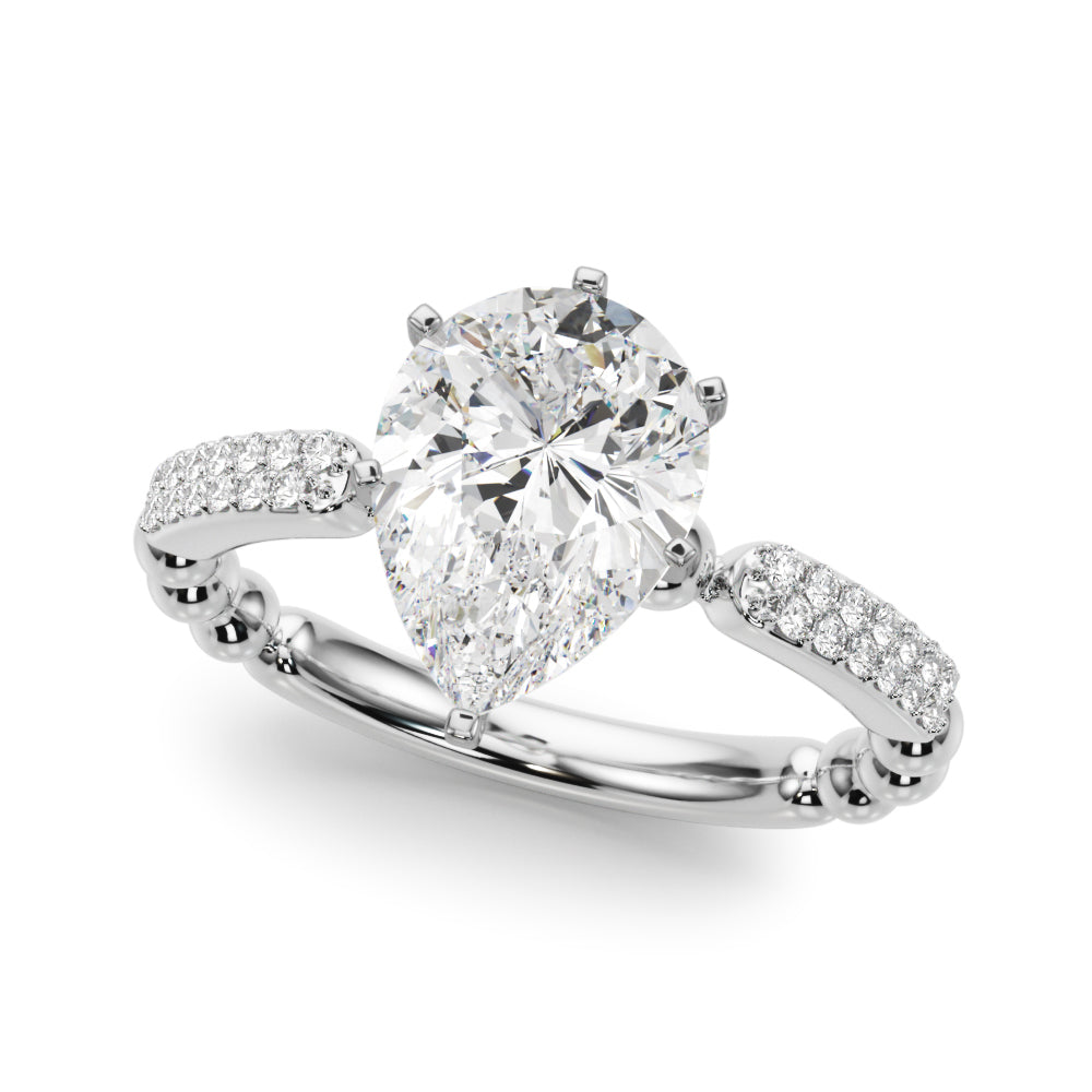 Radiant Sidestone Round Diamond Engagement Ring — 9K/18K Gold & Platinum