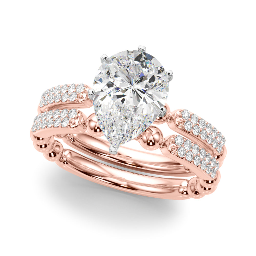 Radiant Sidestone Round Diamond Engagement Ring — 9K/18K Gold & Platinum
