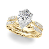Radiant Sidestone Round Diamond Engagement Ring — 9K/18K Gold & Platinum