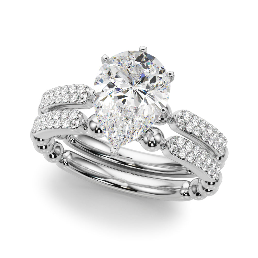 Radiant Sidestone Round Diamond Engagement Ring — 9K/18K Gold & Platinum