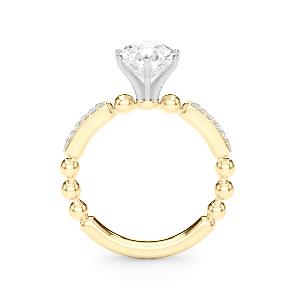 Radiant Sidestone Round Diamond Engagement Ring — 9K/18K Gold & Platinum