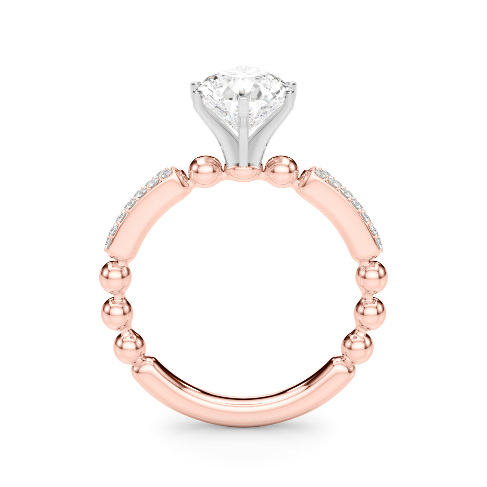 Radiant Sidestone Round Diamond Engagement Ring — 9K/18K Gold & Platinum