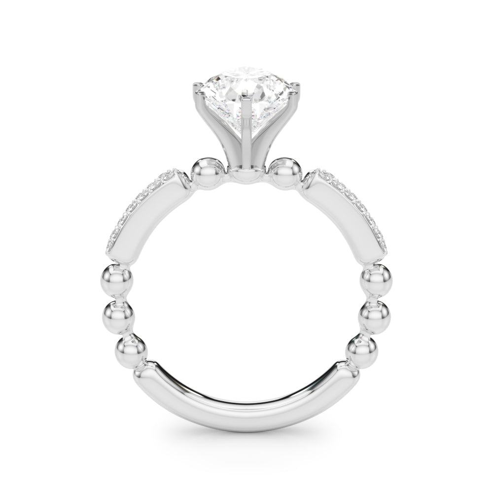 Radiant Sidestone Round Diamond Engagement Ring — 9K/18K Gold & Platinum