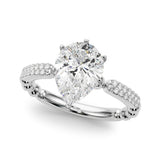 Radiant Sidestone Round Diamond Engagement Ring — 9K/18K Gold & Platinum