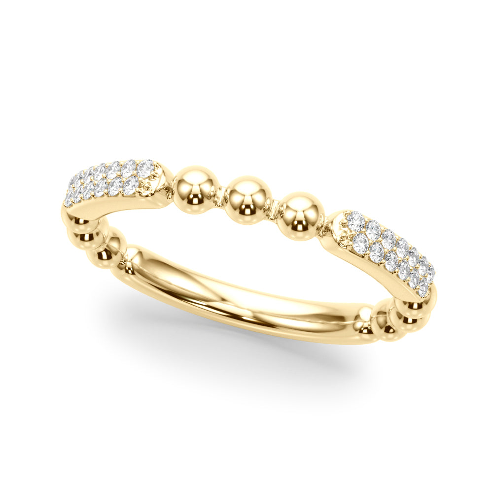 Beaded Diamond Half Eternity Ring in Gold & Platinum