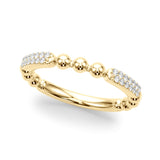 Beaded Diamond Half Eternity Ring in Gold & Platinum